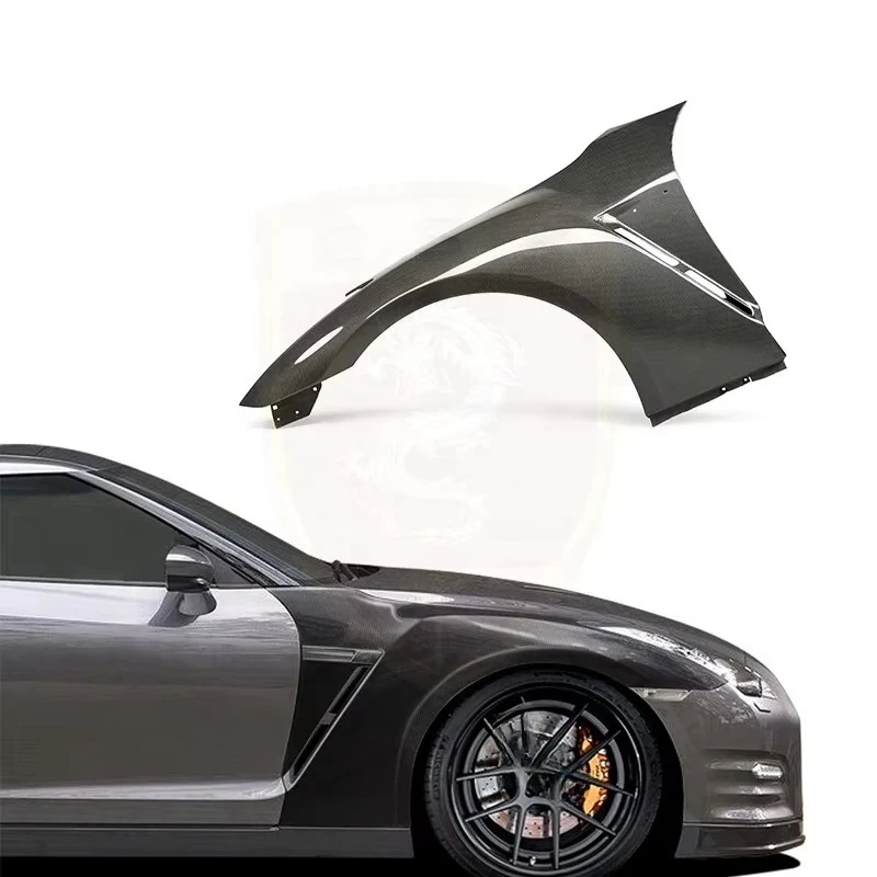Lightweight Carbon Fiber Side Wheel Eyebrow Fender Flares Anti Scratch Exterior Modification Body Parts Fit GTR R35