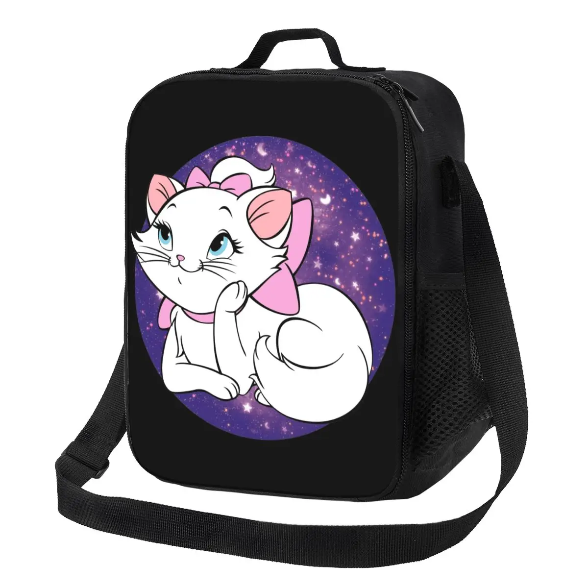 

Custom Marie Cat Cartoon Insulated Lunch Bag for Camping Travel Resuable Cooler Thermal Lunch Box Women Children