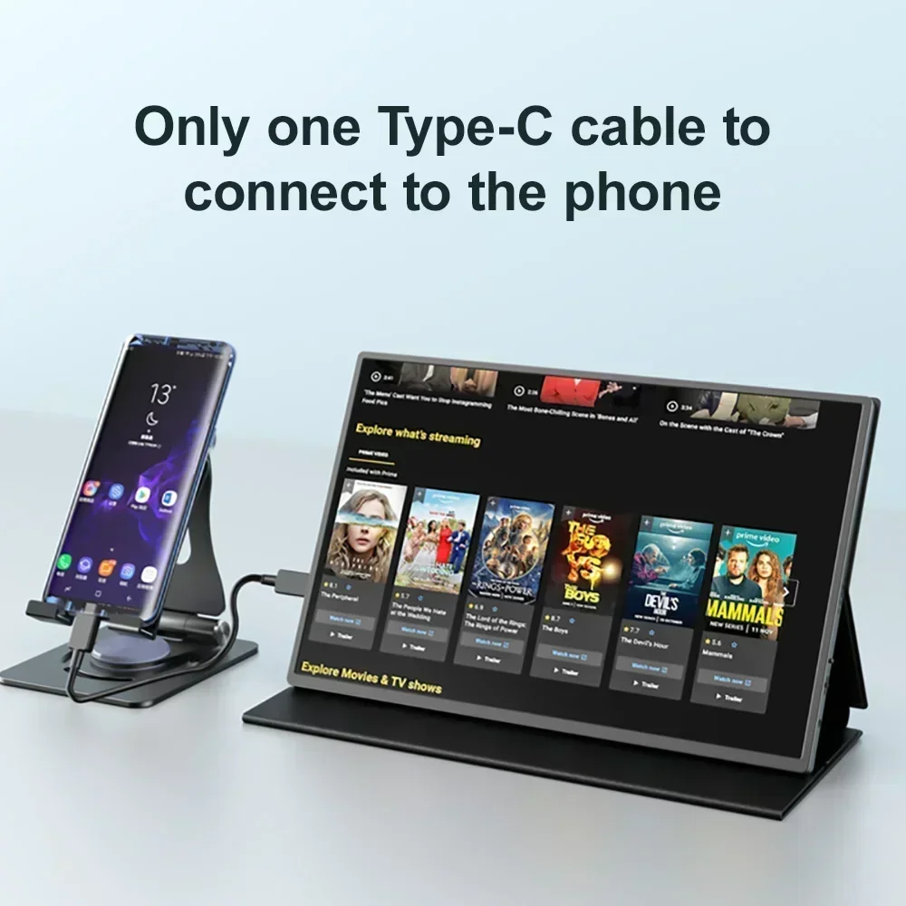 XOWIN Monitor Portátil 2.5k 16 polegadas 2k Tela Externa 100% sRGB 120Hz QHD Para PC Laptop Macbook Phone Xbox PS4 5 Switch