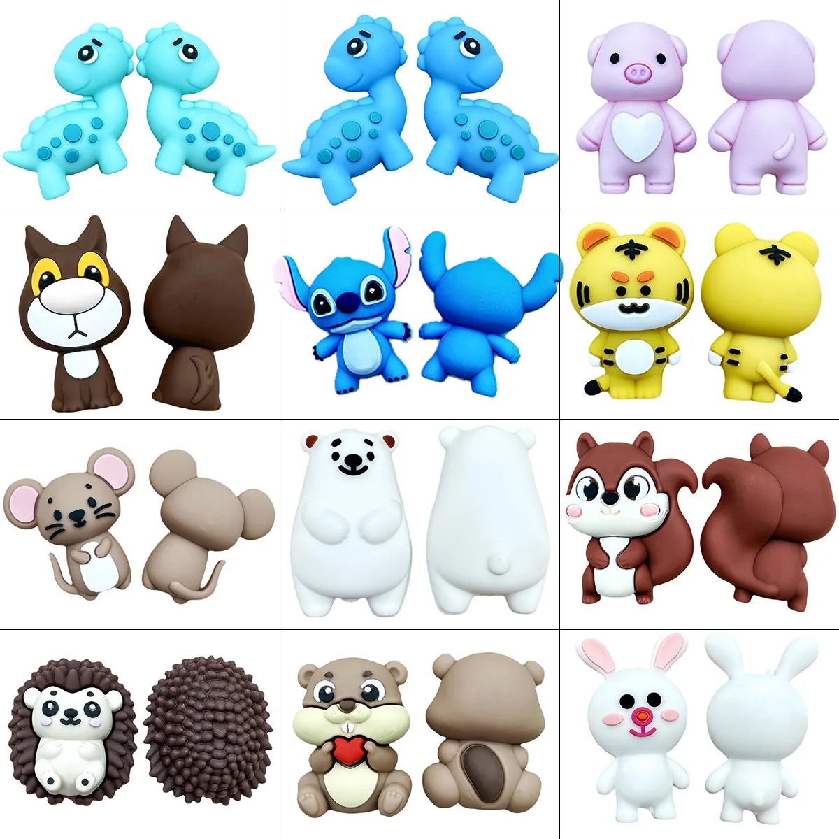 

3D Silicone Bead 10PCS New Animal Beads 10PCS for Baby Pendant DIY String Pen Beads Nipple Chains Jewelry Handmade Accessories