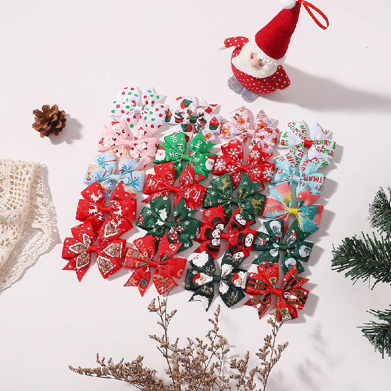 1 Piece Christmas Snowflake Deer Red Green Children's Hair Accessories Headwear Tail Hairclip