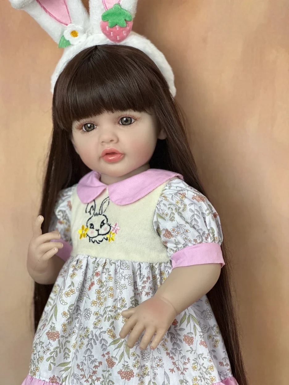 Bz人形-生まれ変わった赤ちゃんの女の子の人形のおもちゃ,フルソフトシリコンボディ,リアルなプリンセス,幼児のアート,子供のための誕生日プレゼント,55 cm