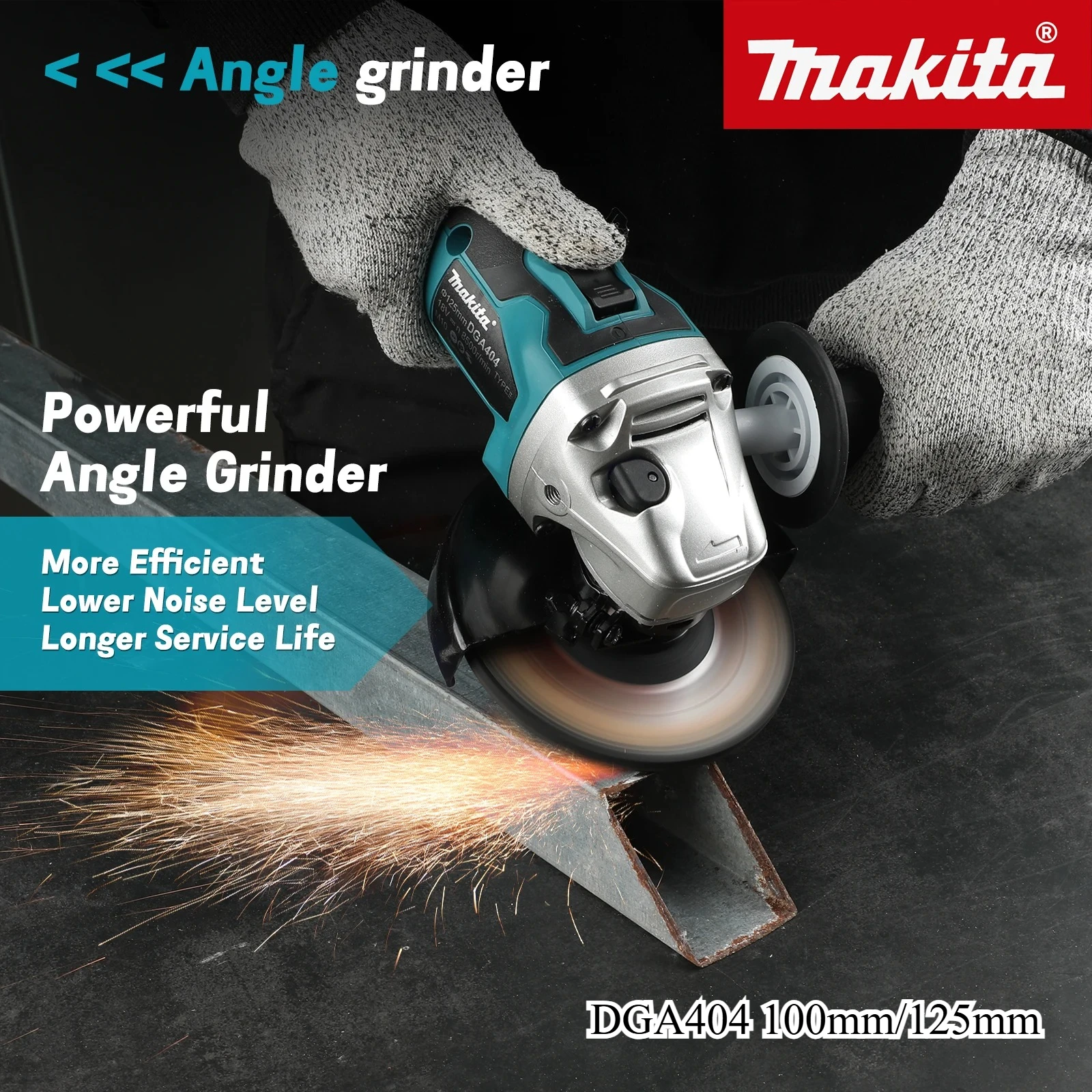 

Makita DGA404 125/100 мм Бесщеточная литиевая электрическая угловая шлифовальная машина Перезаряжаемая 18 В режущий станок Полировальный станок высокой мощности