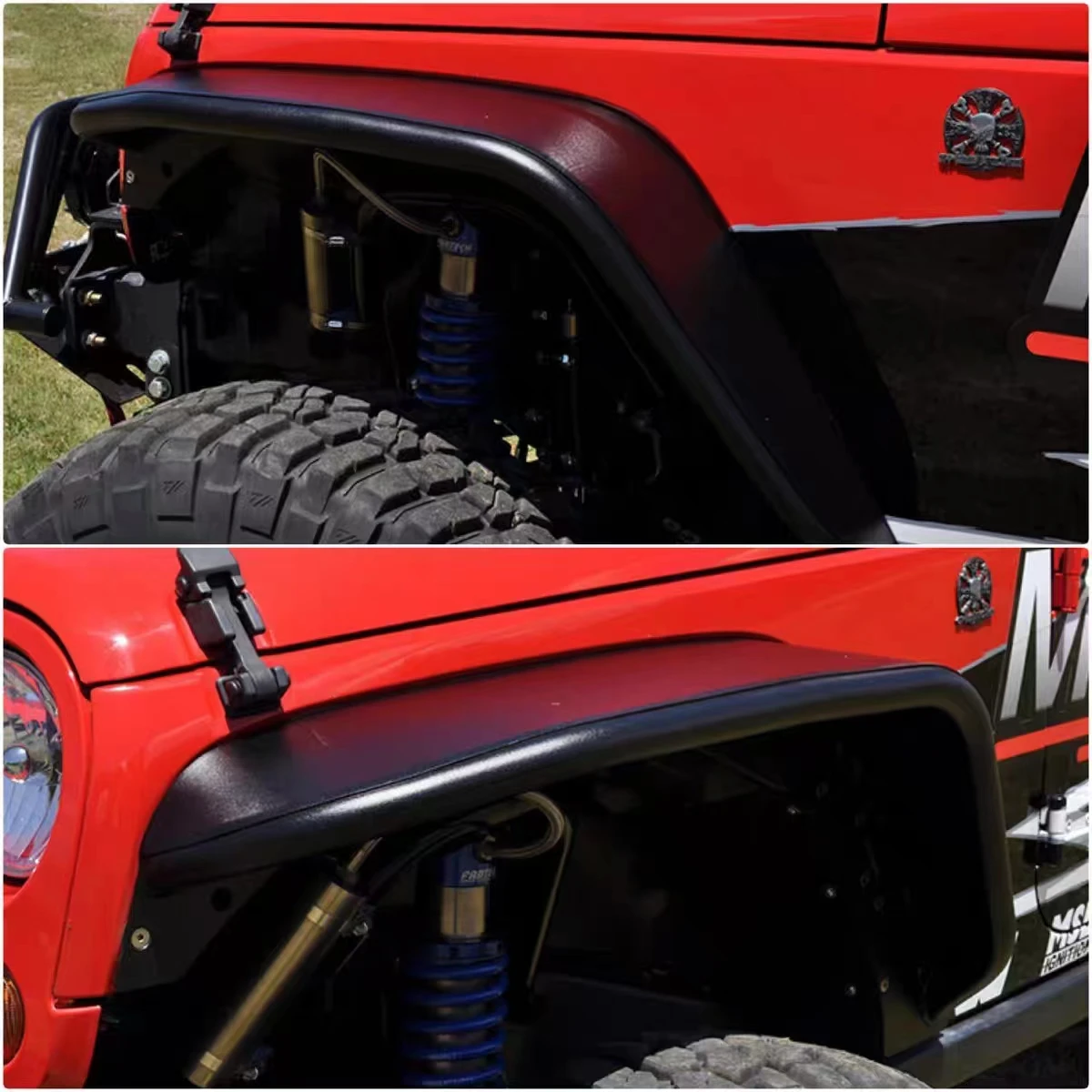 Fender Flares Front+ Rear Poison Spider Style For Jeep Wrangler JK 2007--2017 J067 LantSun