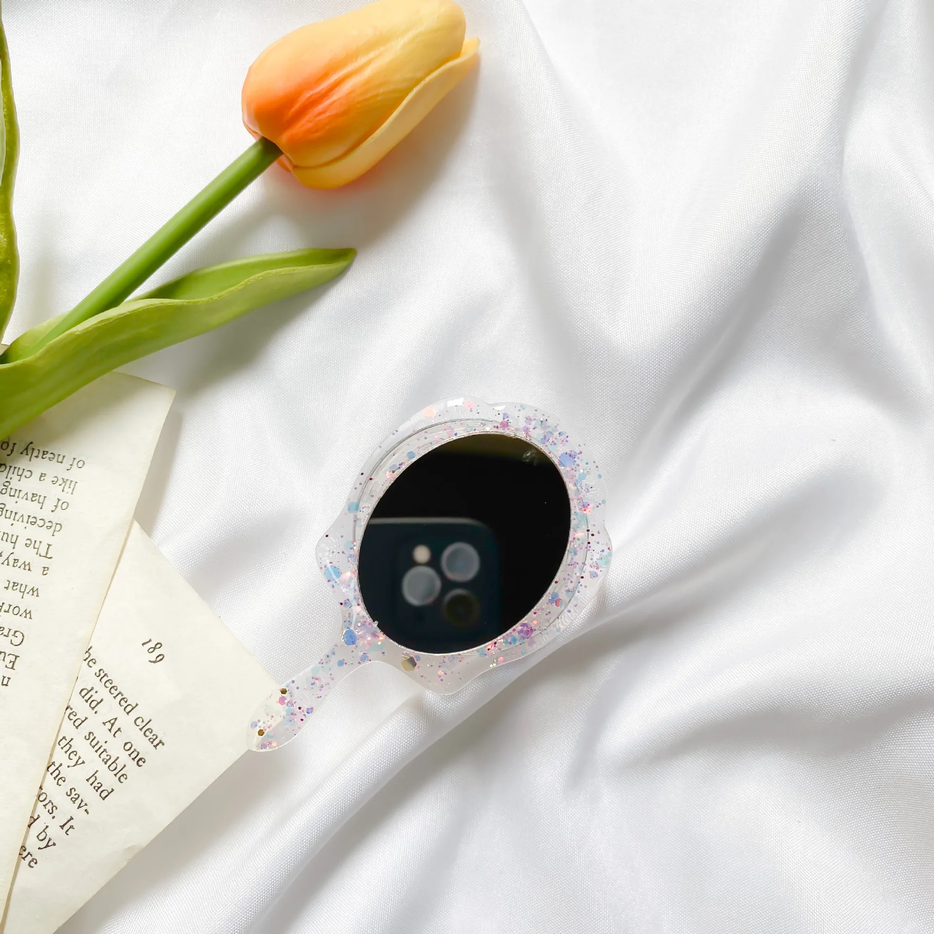 Креативная веерообразная минималистичная подставка для телефона, персонализированное зеркало для макияжа Goddess Art, портативное настольное крутая подушка безопасности, ручка для телефона