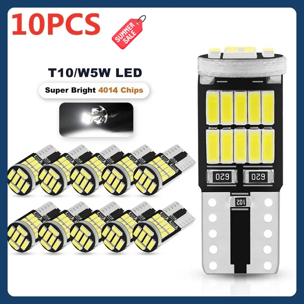 10 قطعة W5W Led T10 168 194 مصباح إشارة Canbus 4014 26SMD للسيارة الداخلية خريطة قبة وقوف السيارات موقف أضواء