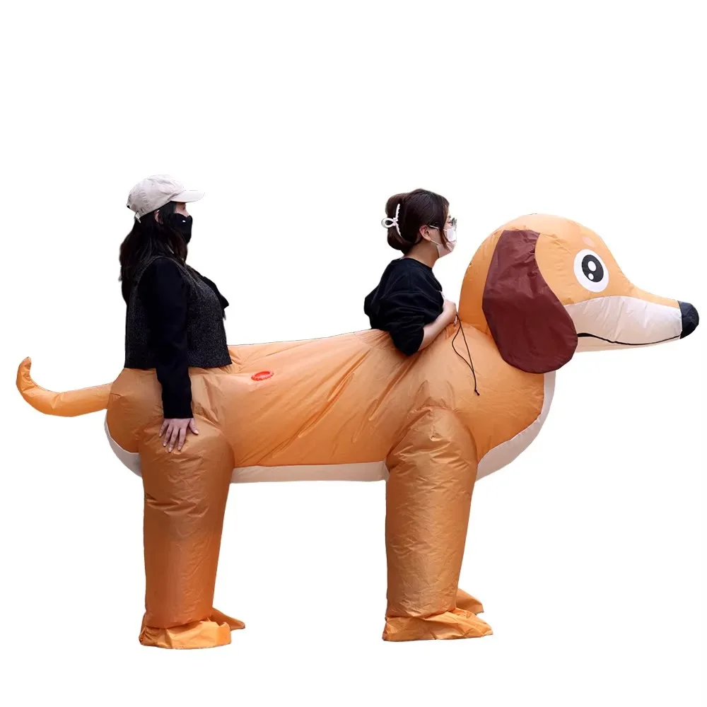 New Adult Sausage Dog Double Dog Inflatable Clothing Festival Party Funny Stage Performance Creative Dress Up view 4