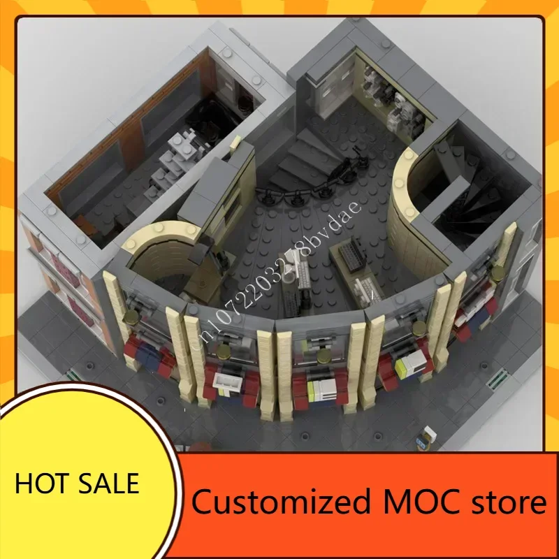 2691PCS 라운드 코너 테크-스토어 MOC 스트리트뷰 퍼즐 시티 아키텍처 창의적 DIY 조립 크리스마스 생일 선물 어린이용