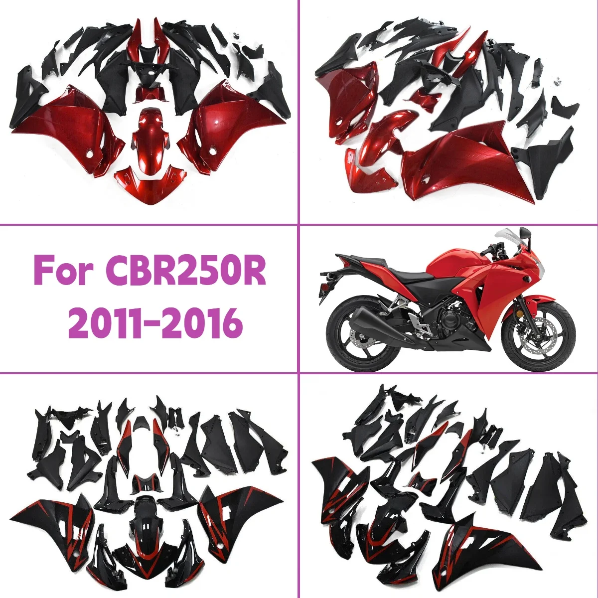 For 2016 2017 2018 Honda CBR 250R Fairings Kit Plastic Injection Molded Custom 16 17 18 CBR250R Replacement Fairing Set