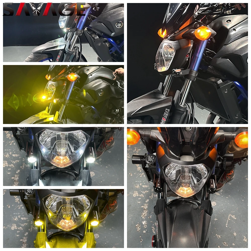 FZ07 Motorcycle LED Fog Lights For Yamaha MT07 FZ-07 Motorcycle Accessories Auxiliary Light Assemblie Driving Low Beam Fog Lamps