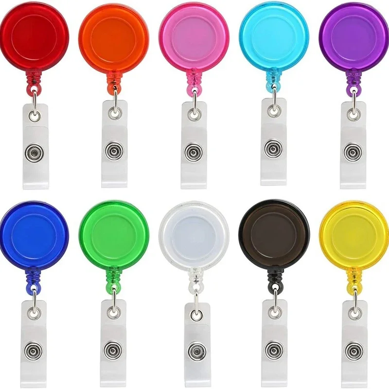 

2pcs/set Retractable Badge Reels Card Clips for ID Tag Name Badge Holder Pass Business Employee's Work Card Holder Clip Reel