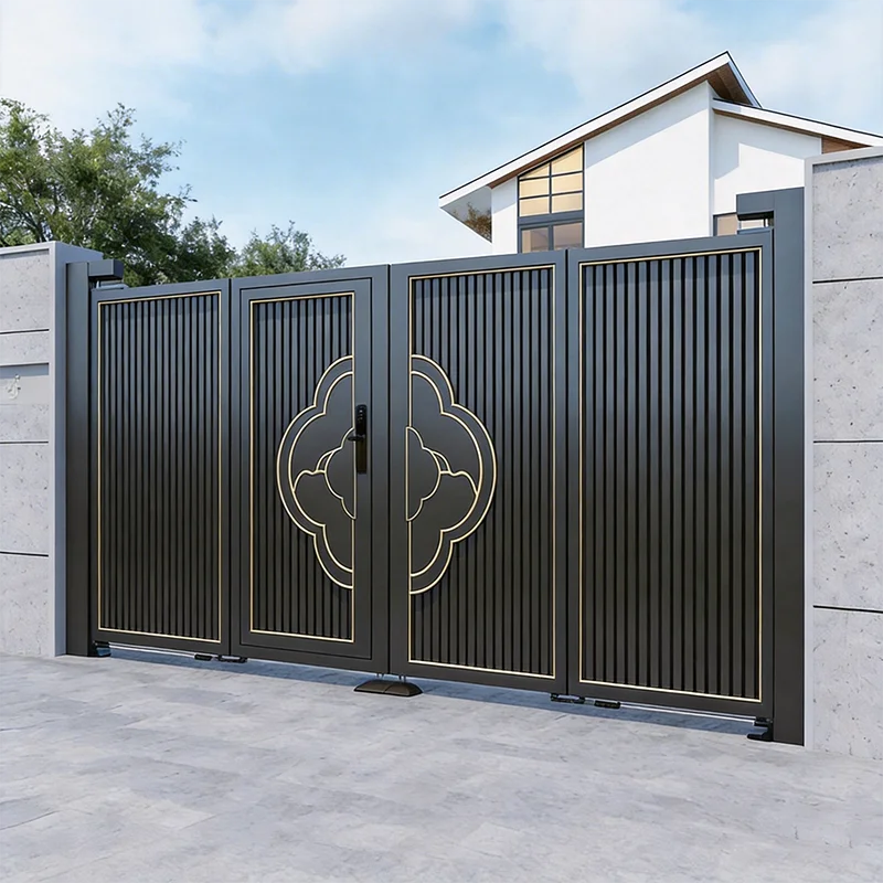 Automatic Villa Apartment Courtyard Wrought Iron Smart Electric Feature Industrial Main Cantilever Sliding Gate