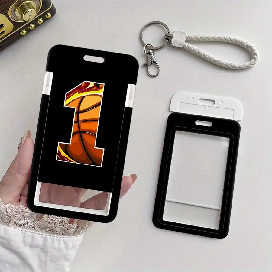 Basketball Number 1 10 Cover Case 1Pc Card Holder Retractable Credit Card Holders Holders Child Bus with lanyard Badge Bank ID
