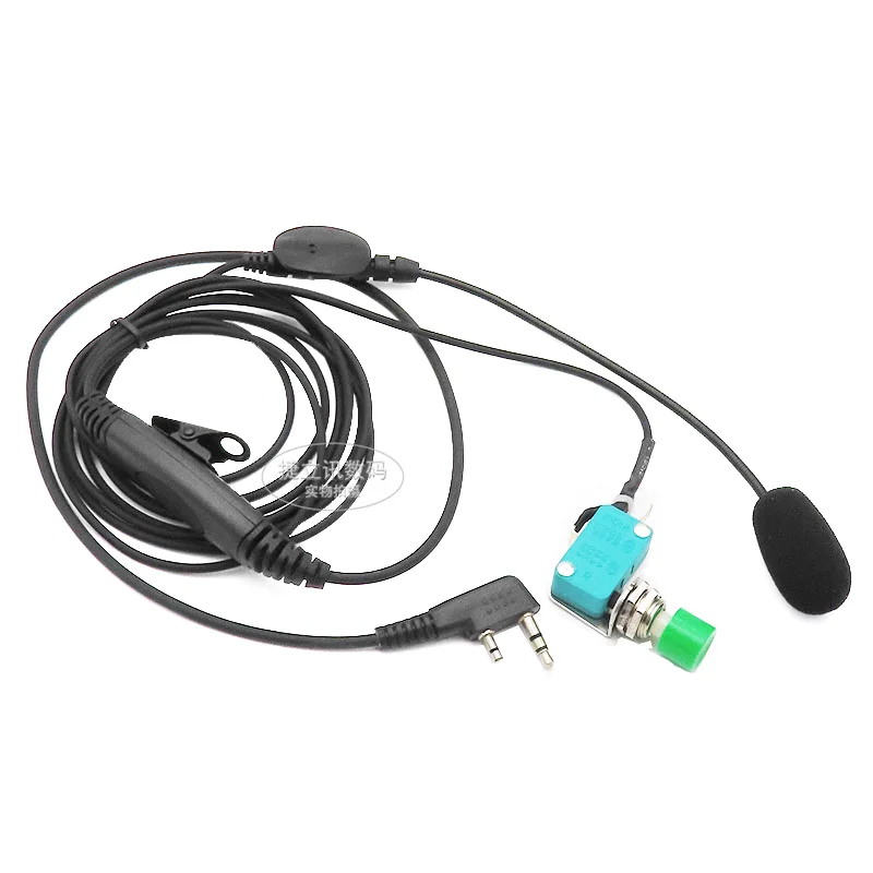 2 Pin K-head Hands-free Finger PTT Mic Microphone for Baofeng UV-5R 888S Kenwood TYT Wouxun QuanSheng UV-K5 Walkie Talkie Radio