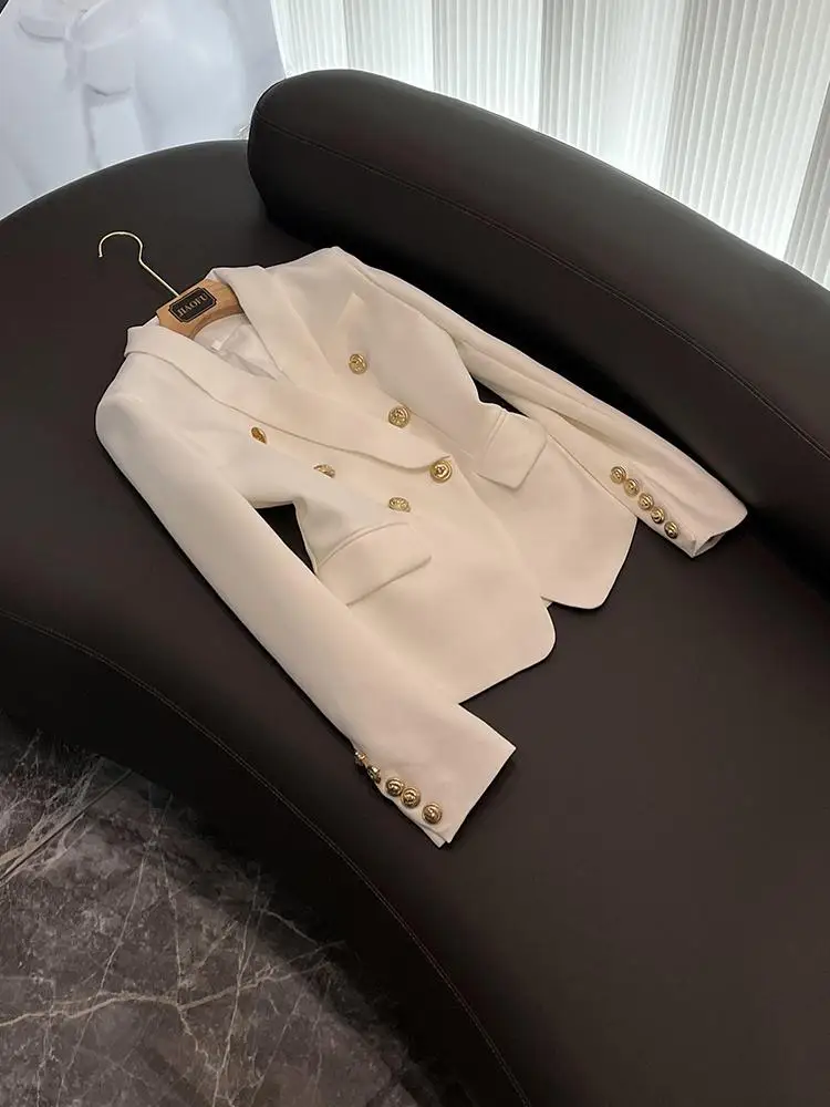 

Высококачественный женский костюм Jaet European Sle Commute Faion Slim Fit Long Sve с двойной пуговицей, чистый цвет A674