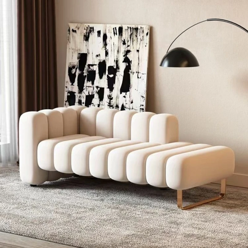 Nordic light luxury backrest bedroom bedside stool simple small apartment living room hotel chaise longue creative