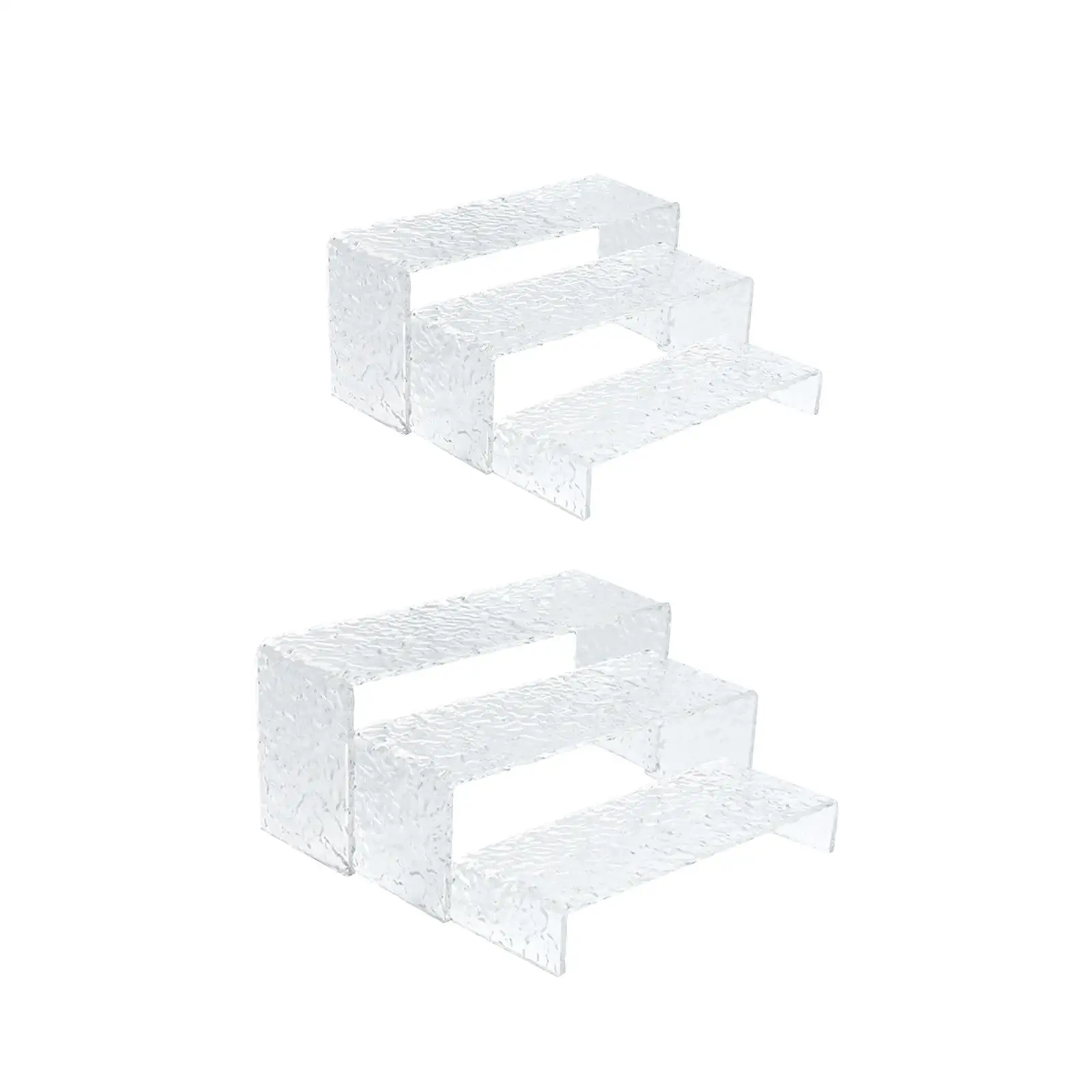 3 Pieces Acrylic Display Riser Rectangular Showcase Collectibles Display Stand Tansparent Acrylic Display Shelf for Cosmetics
