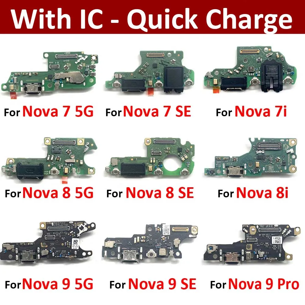 New For Huawei Nova 5 5T 7 7i 8 8i 9 10 Pro SE 5G USB Charger Dock Connector Charging Port Microphone Flex Cable