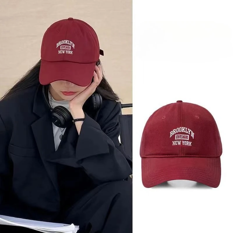 Korean version embroidered letter soft top baseball cap male and female young couple student cap Japanese retro sun hat