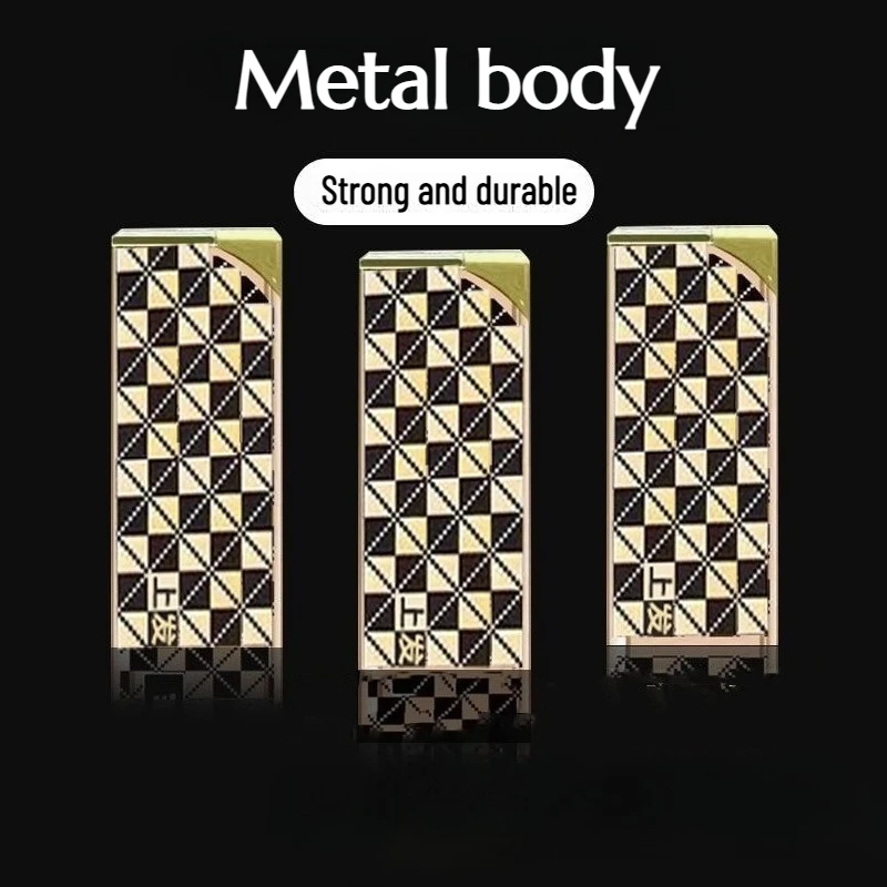 

Square Metal Direct Rush Blue Flame Windproof Lighter Inflatable Long-lasting Trendy Men's Smoking Accessories Cigarette Lighter