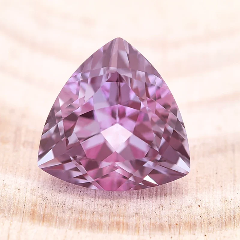 Trillyon Shape Purple Color Lab Grown Alexandrite Stone Charms Beads Selectable Certificate For Diy Jewelry Making Materials