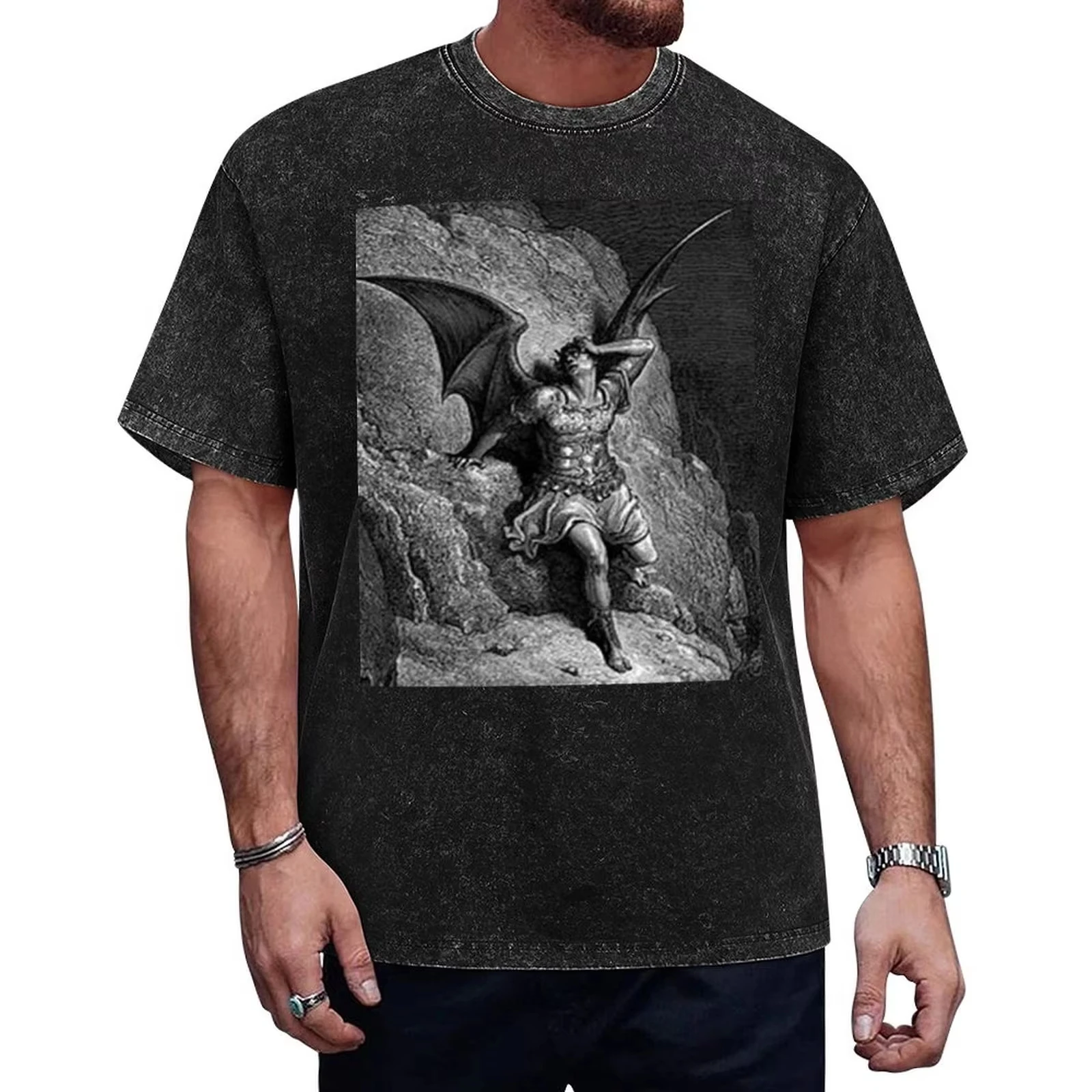 Best Selling Fashion Summer New Gustave Dore Paradise Lost Satan Profile T-Shirt Summer Clothes Customizeds Designer T Shirt Men