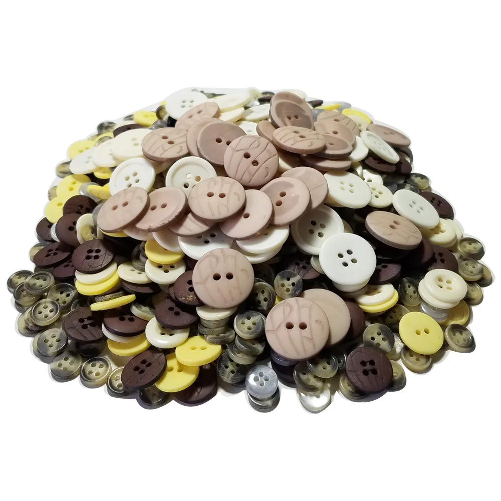 Wholesale Random Mixed Sizes Colors Weight 100g-500g Resin round Buttons for DIY Clothing Toy Sewing Accessories