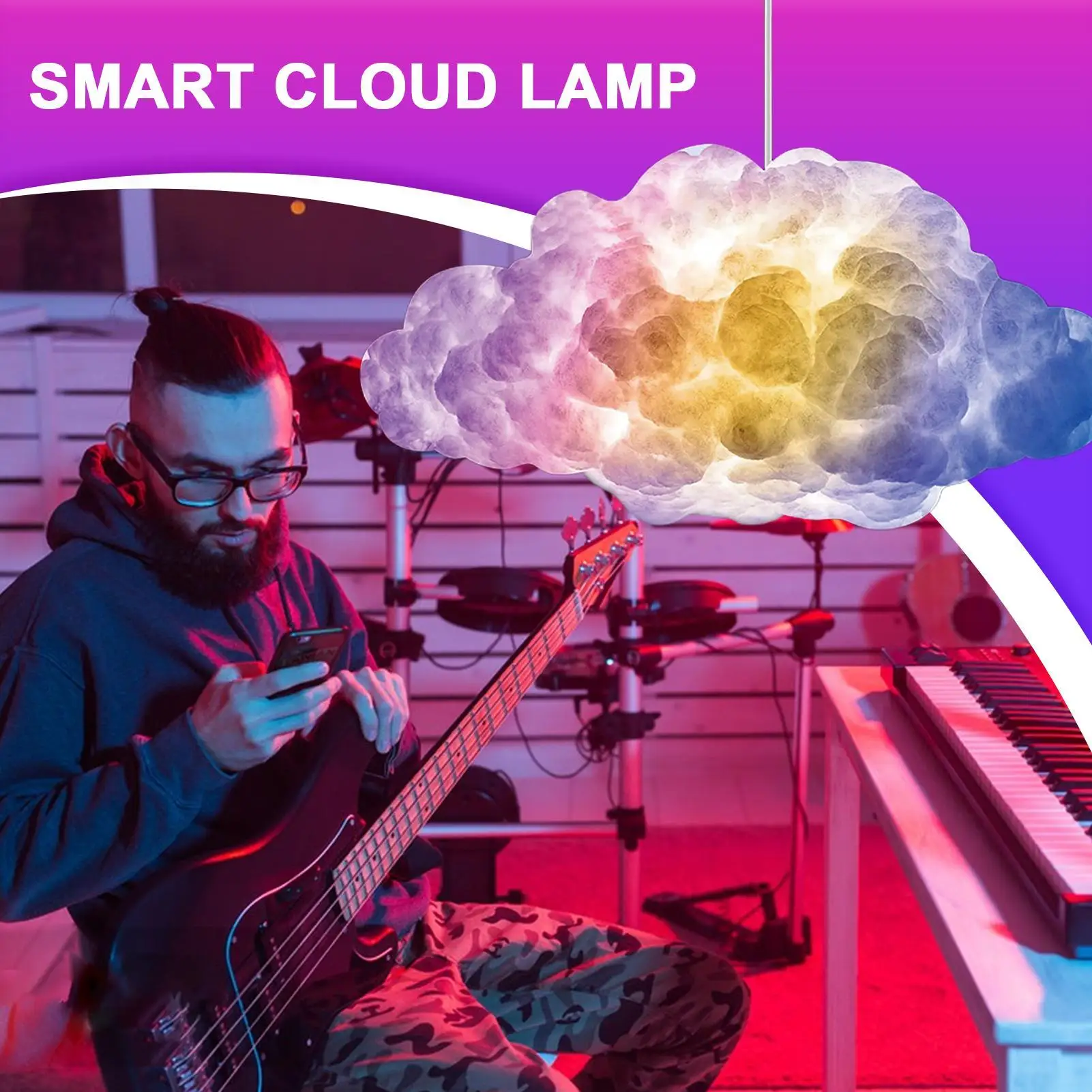 Smart Cloud Lamp Bedroom Ceiling Cloud Lamp Remote Control Multi-Functional Adjustable Nursery Lighting Accessories For Teen