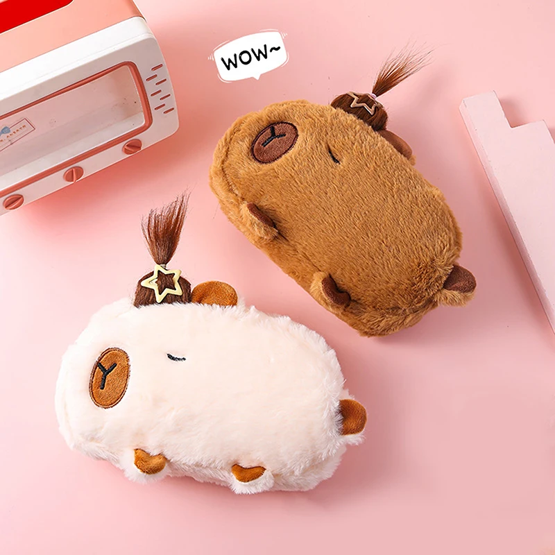 New Cute Capybara Plush Pencil Case Cosmetic Bag Guinea Pig Pen Pouch Large Capacity Pencil Bag School Supplies Stationery Box