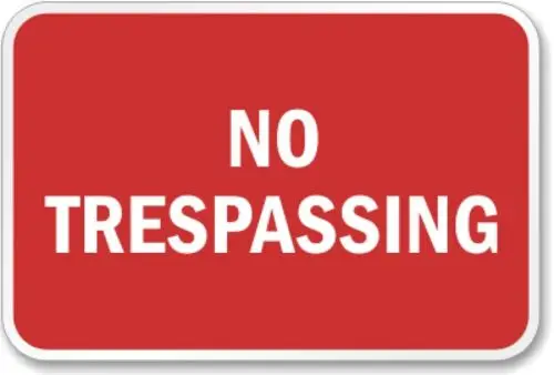 

Aluminum No Trespassing Aluminum Weatherproof 8" x 12" Sign p00417