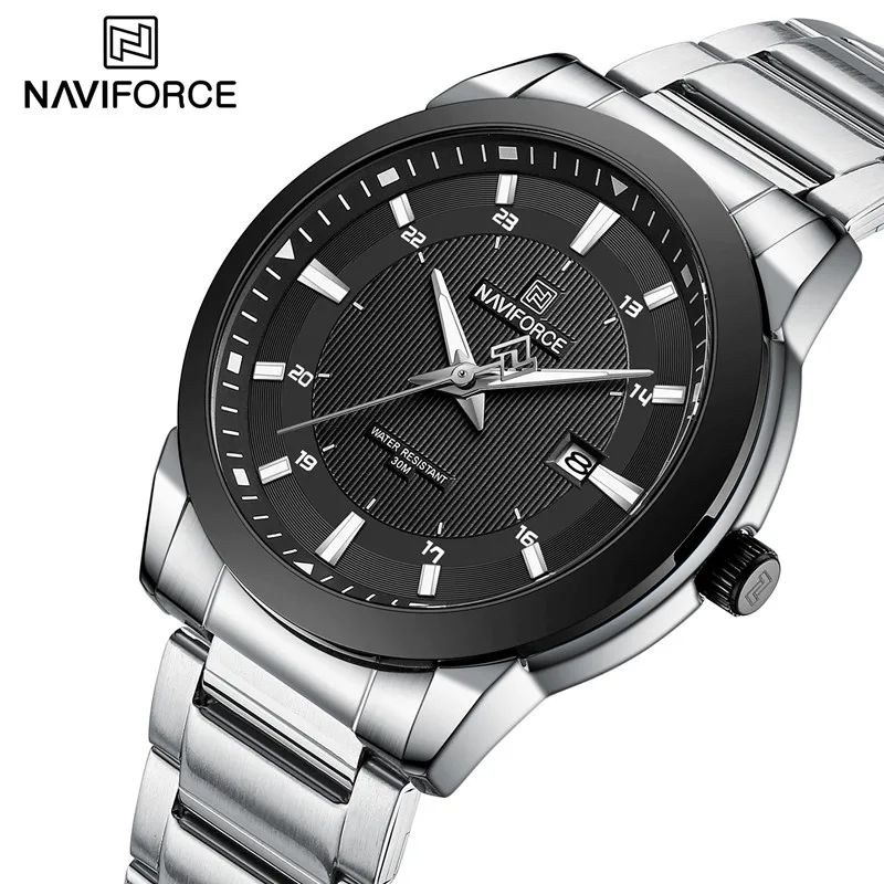 

2023 NAVIFORCE New Fashion Men Luxury Watch Business Waterproof Male Stainless Steel Quartz Wristwatch Date Luminous Clock 2023