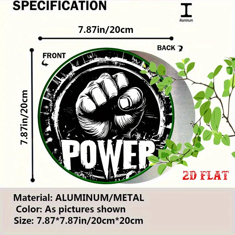 1pc Retro Tin Sign - Black & White Fist 