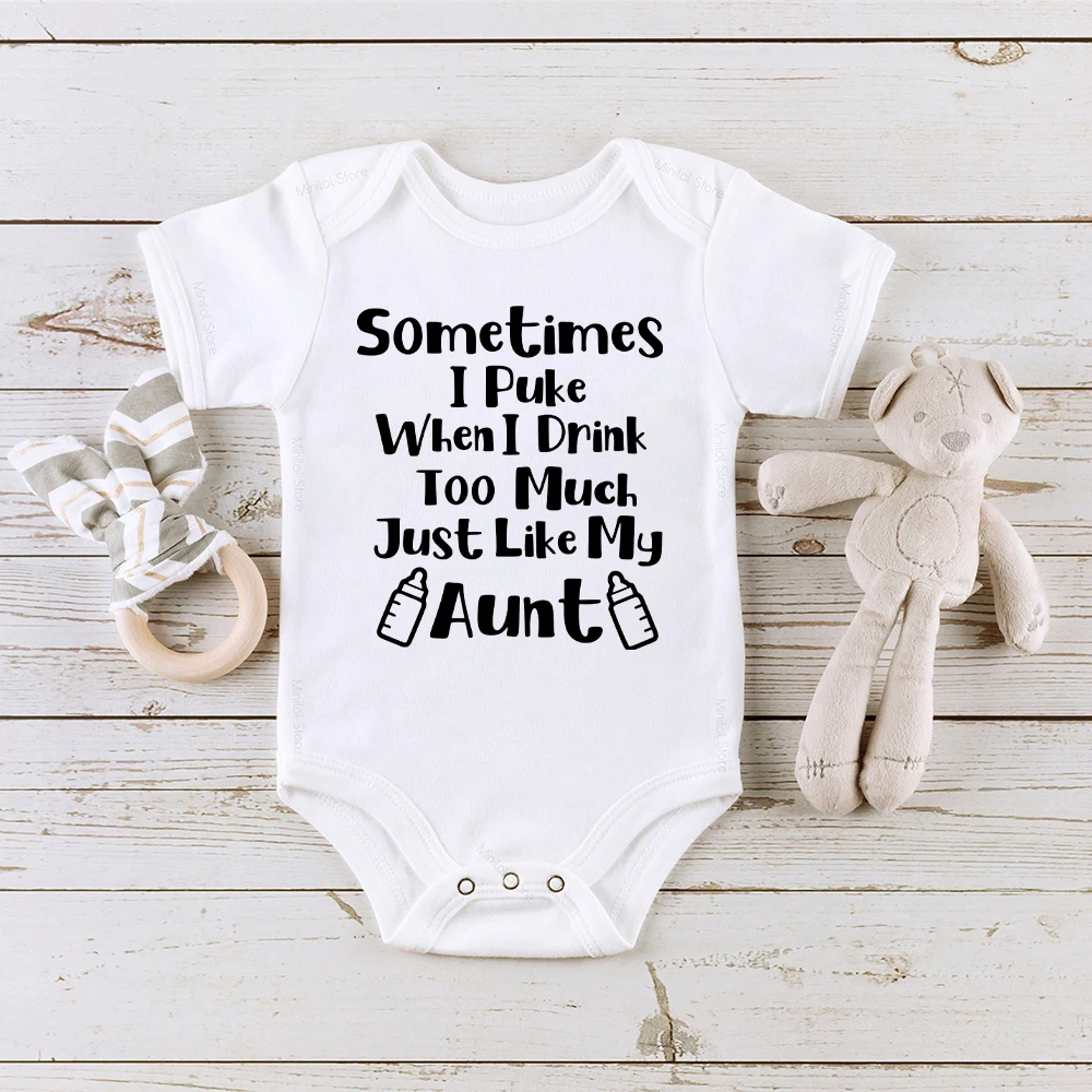 

Sometimes I Puke When I Drink Too Much Bodysuit Funny Newborn Romper Boys Girls Jumpsuit Baby Shower Gift Toddler Clothing