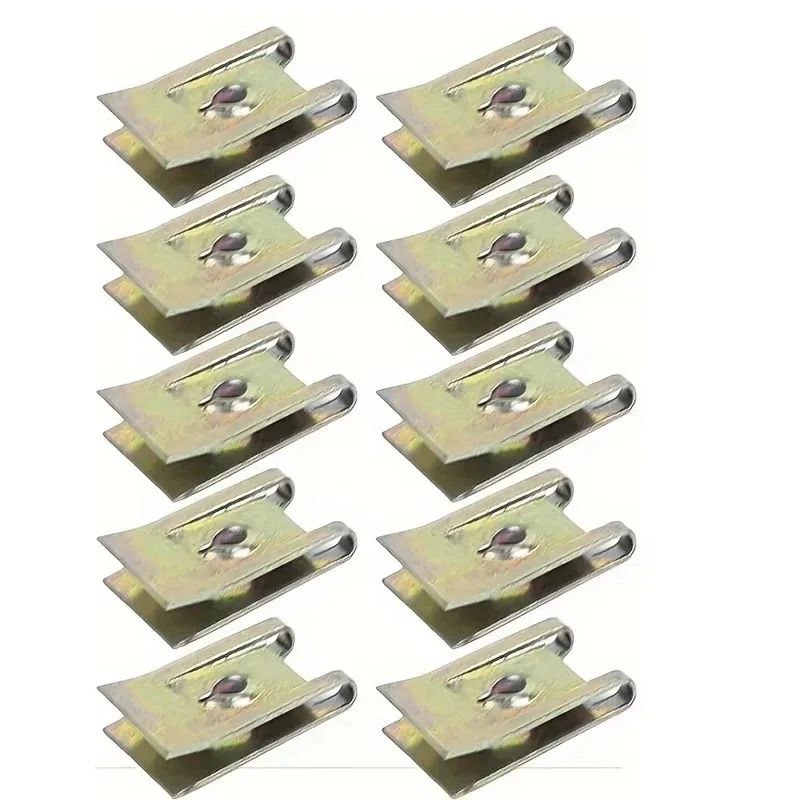10-60Pcs Car Screw Base U Clip Car Modification Fastener Metal Fender Protection Clip Interior Automobile Accessories