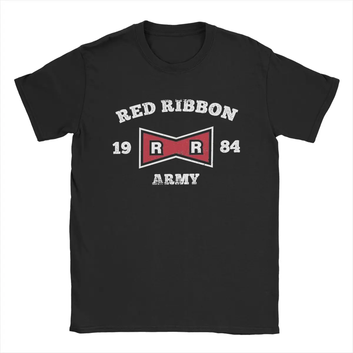 Men's Red Ribbon Army 1984 T Shirt Anime Pure Cotton Clothing Fashion Short Sleeve Crewneck Tee Shirt Summer T-Shirts