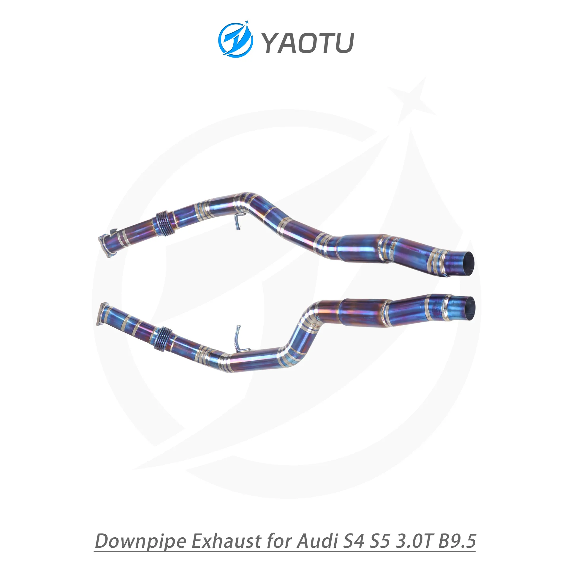 YT Titanium Straight-Through Front Exhaust Section (Blue Heat-Treated) for Audi S4/S5 3.0T B9.5