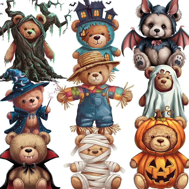 Halloween Bear Stickers Crafts And Scrapbooking stickers kids toys book Decorative sticker DIY Stationery