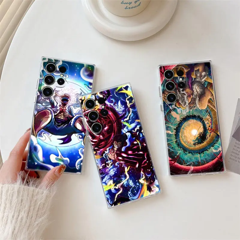 

One Piece Luffy Adventure King S26 Ultra Case For Samsung Galaxy S25 S26 S24 S23 Ultra S22 S20 Plus S21 FE A57 Clear Phone Cover