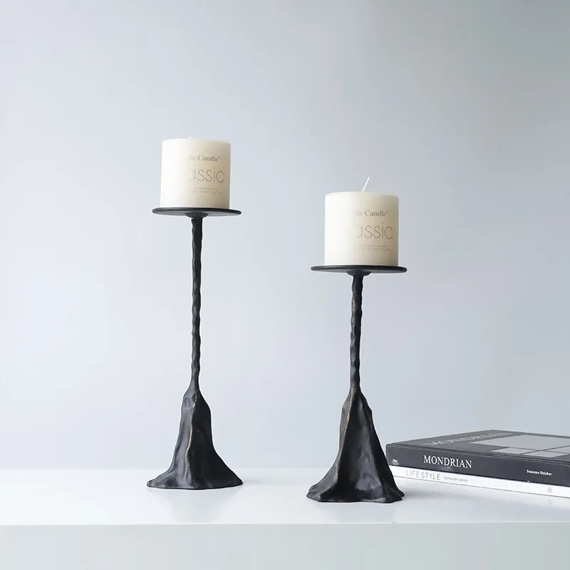 Nordic simple modern light luxury geometric art candlestick ornament model room hotel restaurant living room table decoration