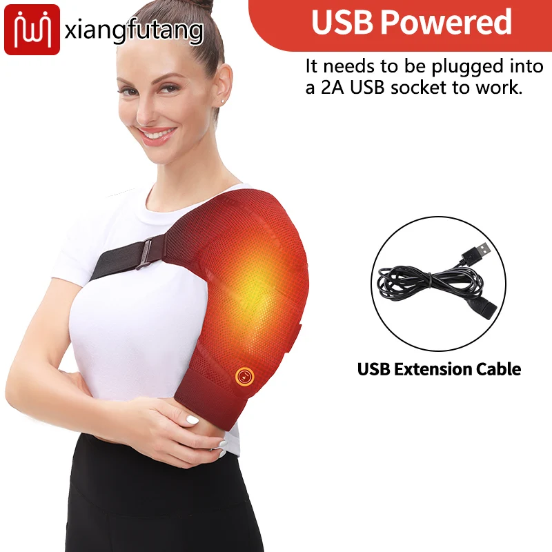 Masseur d'épaule portable – Chauffage et vibrations à 3 vitesses, soulage les douleurs musculaires/articulaires, l'arthrite, la récupération sportive (usage à domicile/bureau)