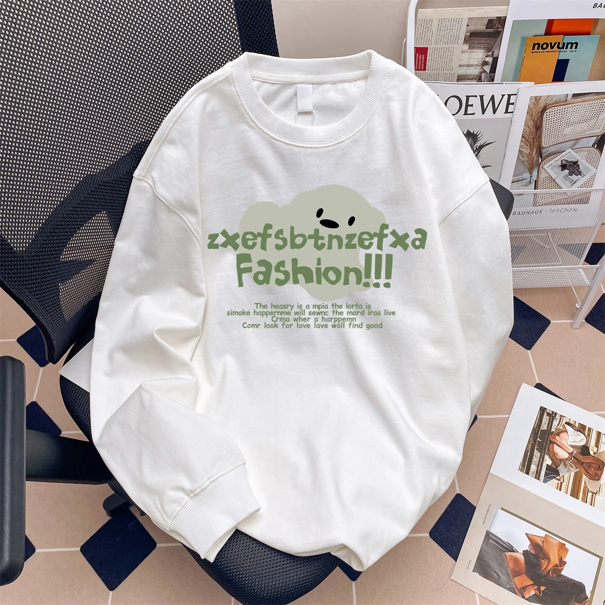 Youthful Long Sve T-irt ex Spring Autumn Wardrobe entials Printed Casual Top for Young Men And Women