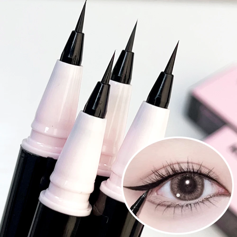 Smooth Ultra-Fine Eyeliner Pen Black Brown Waterproof Not Blooming Eyeliner Eyelash Pen Waterproof Fast Dry Eye Makeup for Women