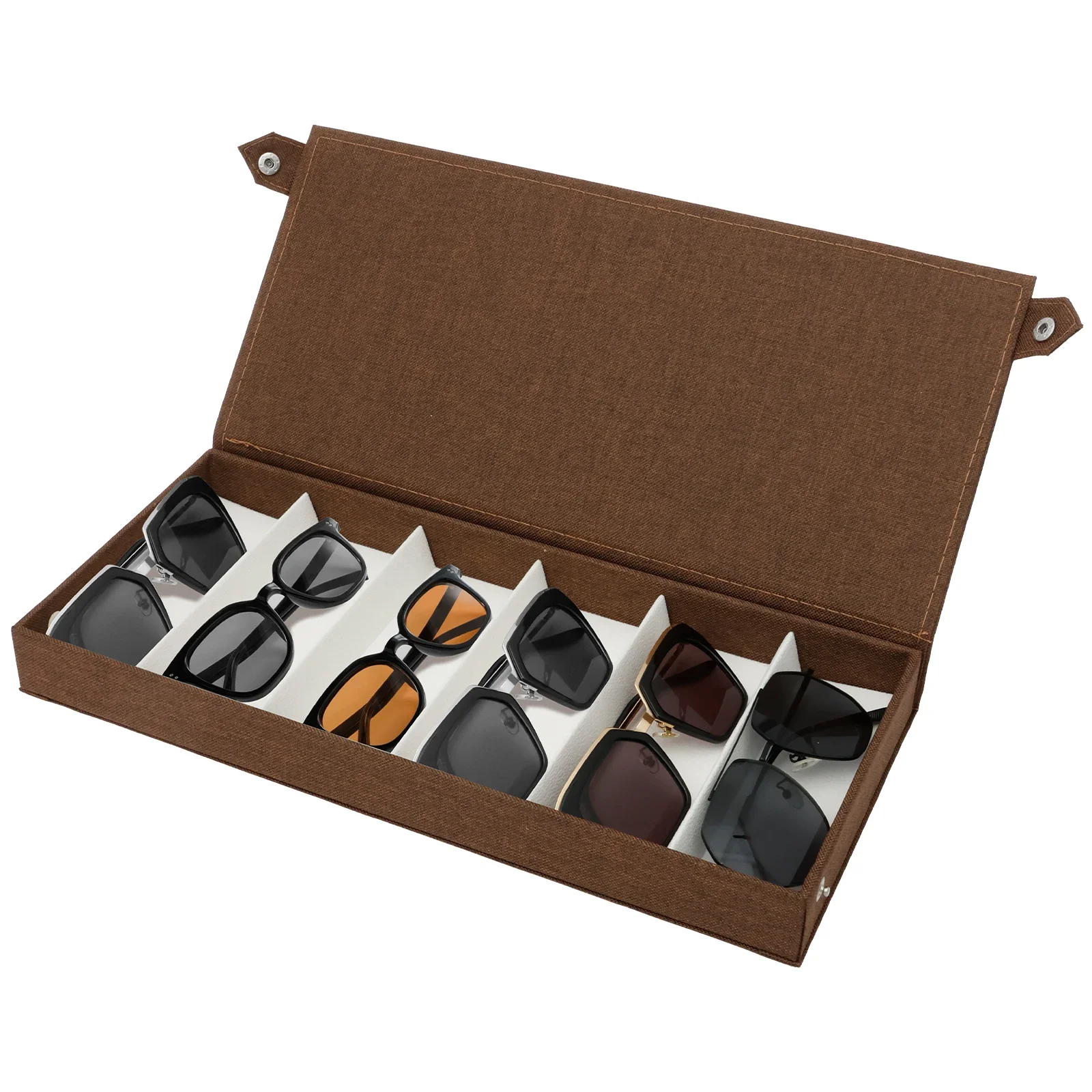 6 Slots Sunglasses Storage Box Jewelry box Glasses Watch Display Organizer boxes Multifunctional Oxford Cloth Eyewear Cases