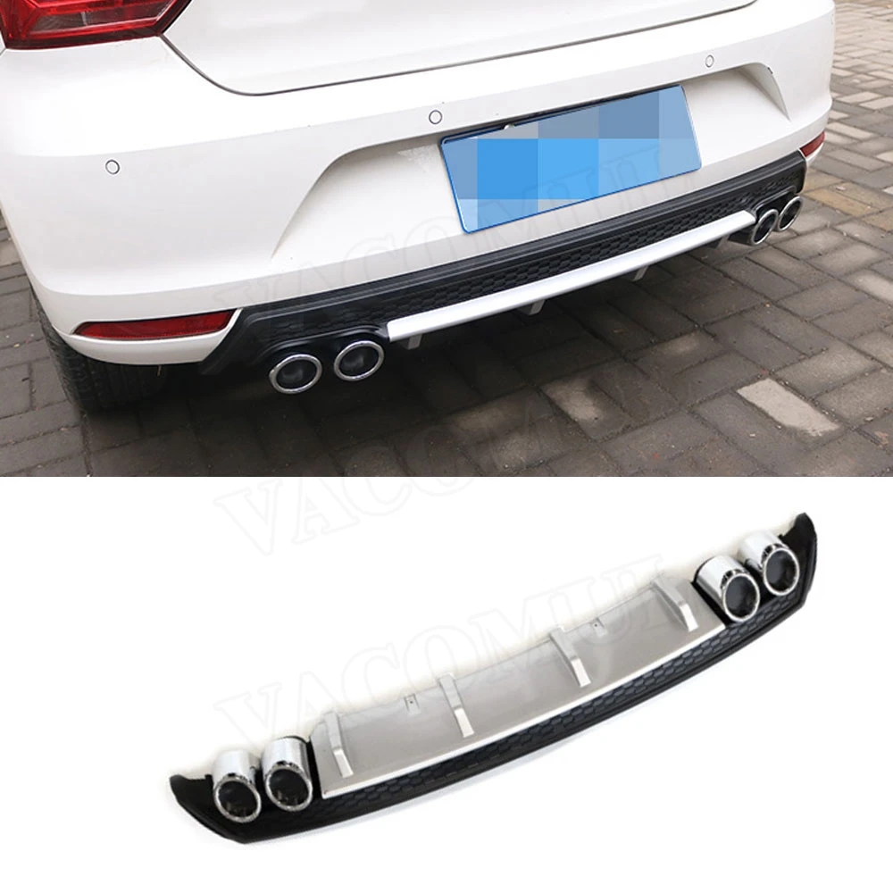 

VACOMUL PP Rear Lip Diffuser Spoiler For Volkswagen VW Polo Standard 2015-2018 Not for GTI Rear Bumper Diffuser with Exhaust Tip