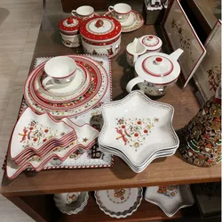 German V Bao Tableware Christmas Biscuits Plate Dish Rectangular Plate Mug Plate Salad Dish Dessert Plate Fruit Holder Plates