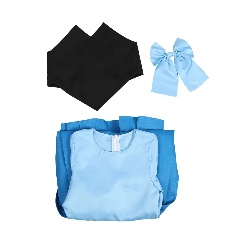 فستان الأميرة حورية البحر التنكري للأطفال أرييل أزرق زي الهالوين للأطفال نموذج حورية البحر بفيونكة