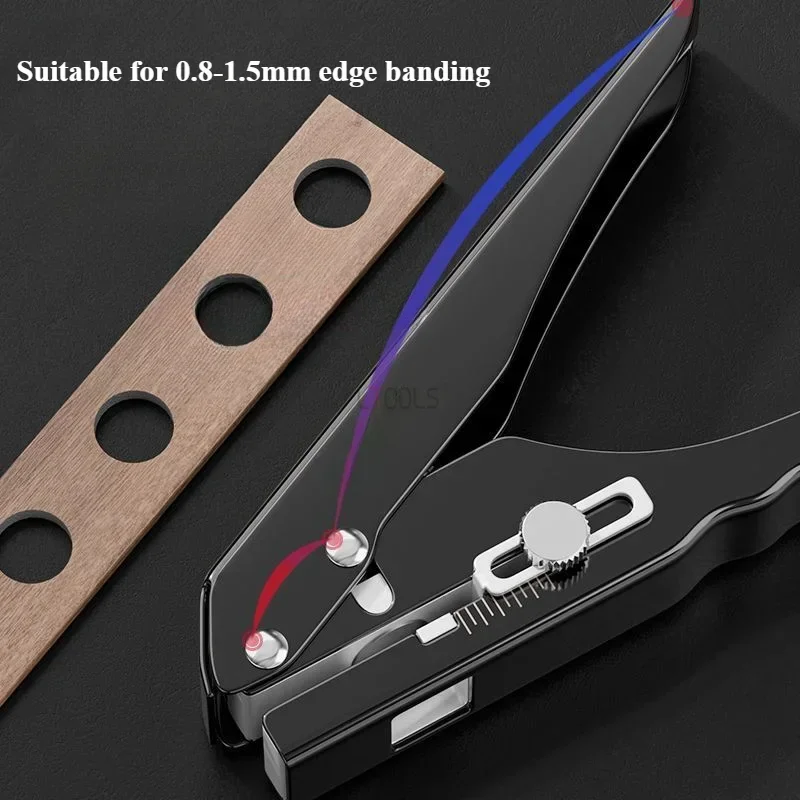 Manual Edge Banding Punching Pliers 8-15mm Metal Heavy Duty Round Hole Puncher Woodworking Adjustable Nail Hole Masking Pliers