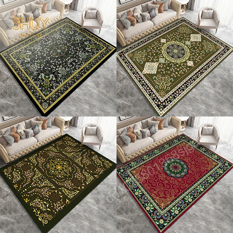 

Luxury Court Persia Carpet Large Area Living Room Home Floor Mat Decoration Vintage Table Sofa Lounge Cafe Non-slip Washable Rug