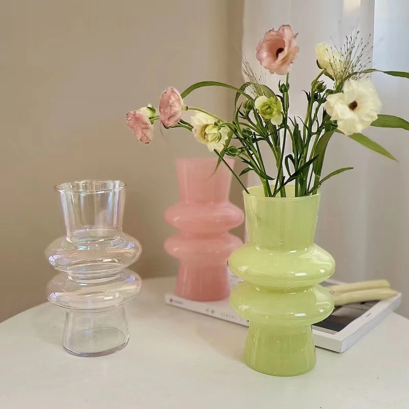 Ins vaso de vidro para flores vaso decorativo moderno para decoração do quarto garrafa de vidro para planta hidropônica sala estar decoração do casamento