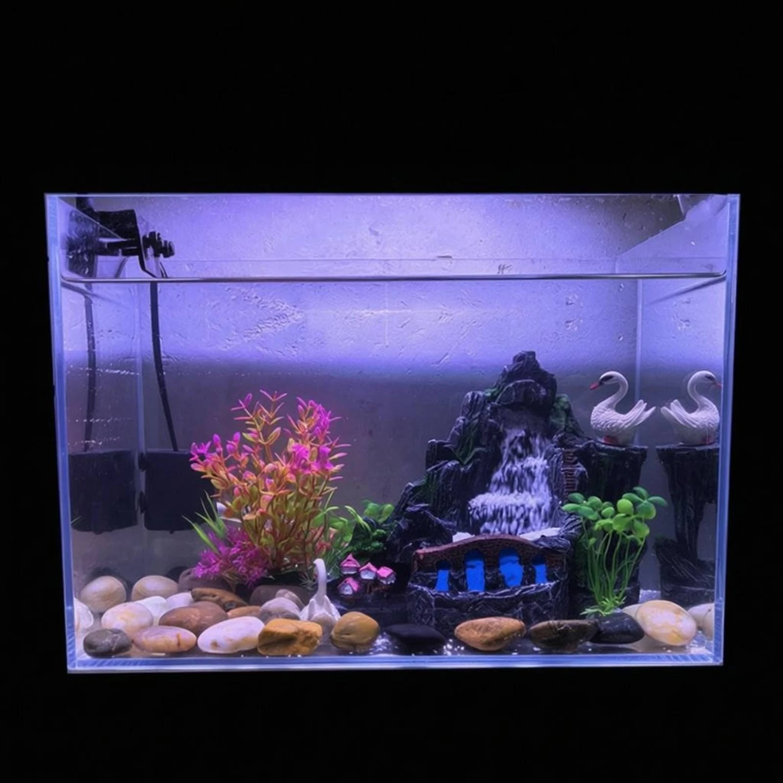 Aquarium Fish Hiding Spot - Aquarium Waterfall Ornament Vivid Colors Resin